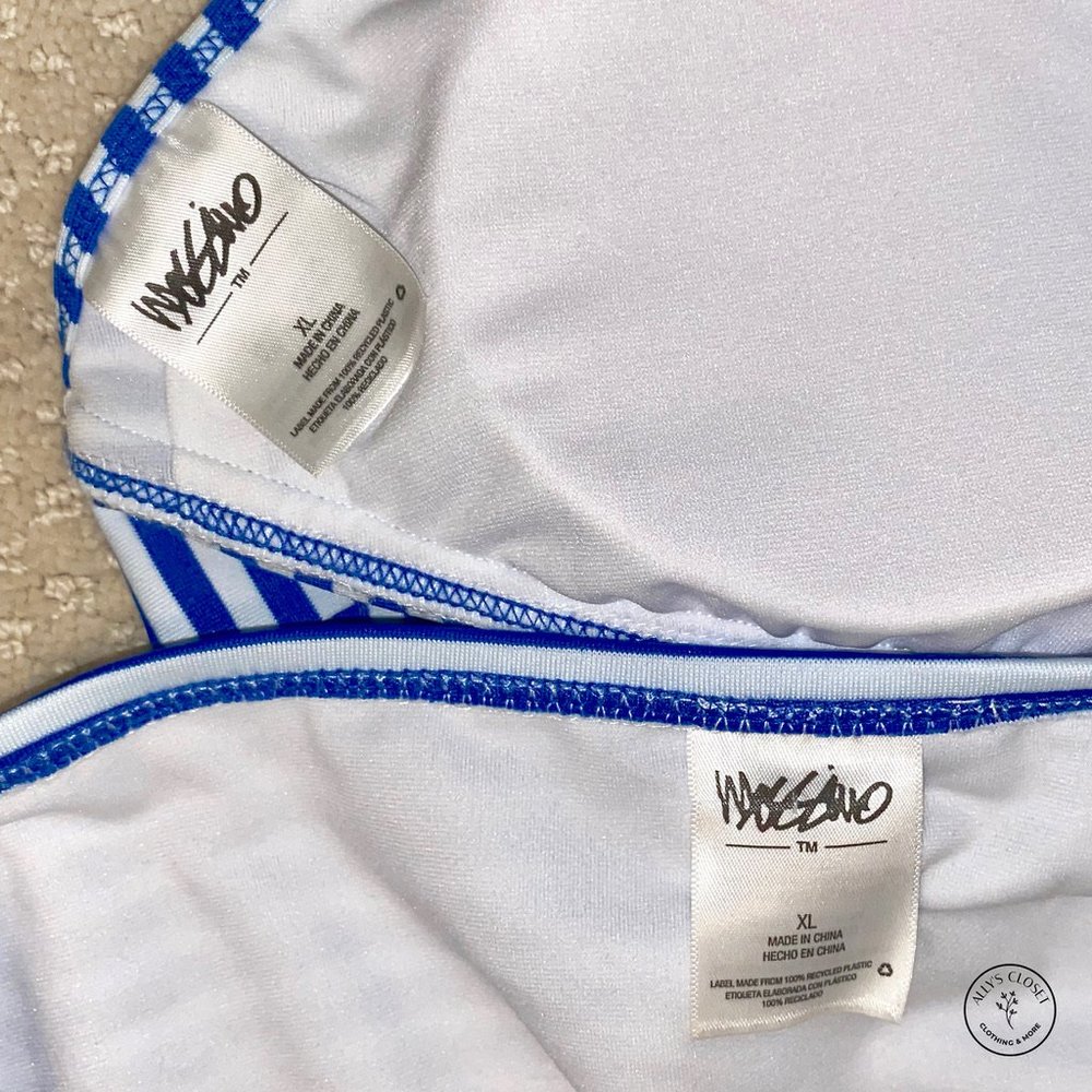Mossimo Blue Striped Mesh Halter Bikini Set - Picture 6 of 6